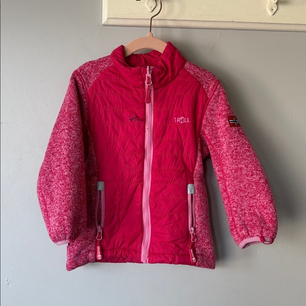 Troll Kids Pink Jacket Size 4 Warm Cozy Everyday Outerwear